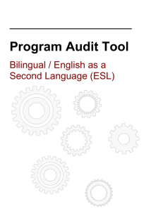 Program Audit Tool for Bilingual/ESL