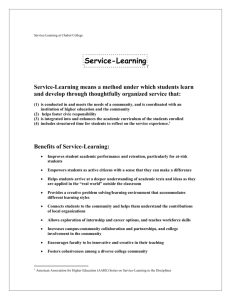 Possible Texts for Service Learning Courses