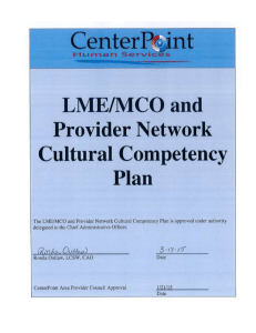 Cultural Competency Plan March 15