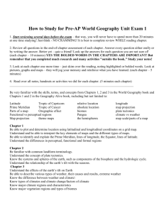 How to Study for Pre-AP World Geography Unit Exam 1
