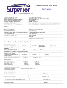 Superior Air Ducts® Wrap MSDS Sheet