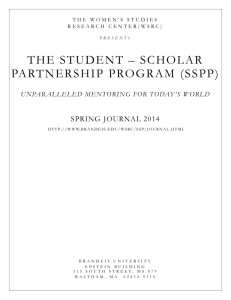 The Student-Scholar Partnership (SSP ) Journal