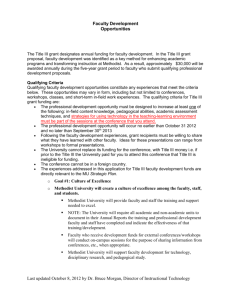 Title III Update - Methodist University