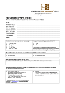 Membership Form 2015/16 - New Zealand Law Librarians` Association