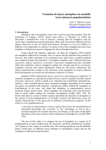 Variation of cancer metaphors in scientific texts and press