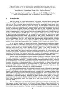 Atmospheric Input of Inorganic Nitrogen to Adriatic Sea