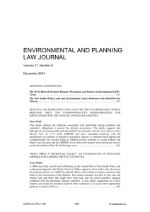 ENVIRONMENTAL AND PLANNING LAW JOURNAL