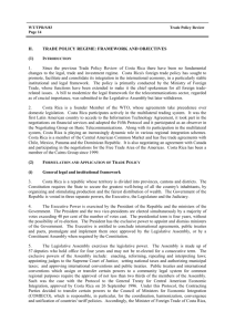 II. trade policy regime: framework and objectives