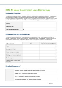 2013-14 Local Government Loan Borrowings application checklist