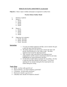 DEBATE OUTLINE ASSIGNMENT