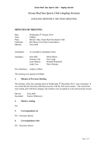 Ocean Reef Sea Sports Club - Angling Section Meeting Minutes
