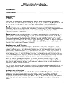 Introduction to Cryptography