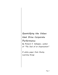 Quantifying the Values That Drive Corporate Performance, Acuity