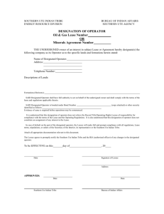 Designation of Operator - Southern Ute Indian Tribe Department of