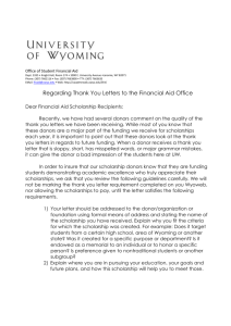 Thank You Letters - University of Wyoming