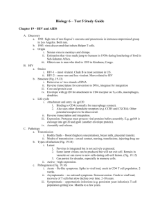 Biology 6 – Test 5 Study Guide