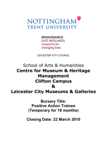 MUSEUM POSITIVE ACTION TRAINEESHIP BURSARY POST NO