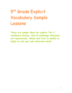 5th Grade Explicit Vocabulary Sample Lessons