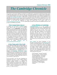 What is New at Cambridge - Cambridge Professional Group