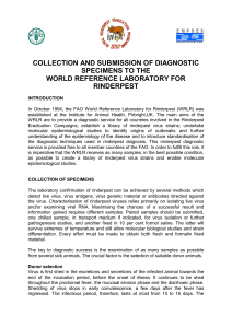 collection and submission of diagnostic specimens to the