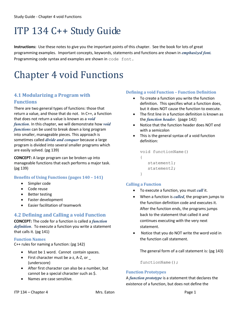 4 1 Modularizing A Program With Functions