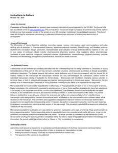 Instructions to Authors Revised Feb , 2010 About the Journal