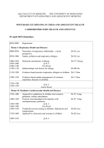 Programme - Department of Paediatrics & Adolescent Medicine, HKU