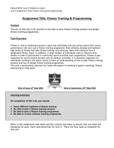 Assignment Title: Fitness Training & Programming