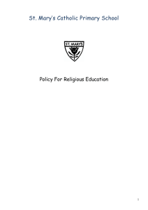 RE Policy - St Mary`s Catholic Primary School