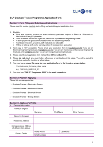 CLP Graduate Trainee Programme Application Form
