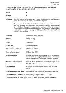 23886 Transport by road overweight and overdimension