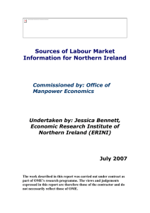 Sources of Labour Market Information for Northern Ireland, 2007