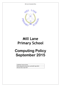 Computing Policy Sept 2015 - Mill Lane Primary School