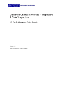 Guidance on Working Hours for Inspecting Ranks