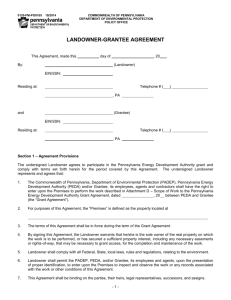 Landowner-Grantee Agreement