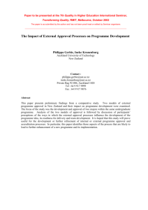 Programme Development - Quality Research International