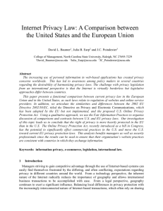 Internet Privacy Law: A Comparison between the United States