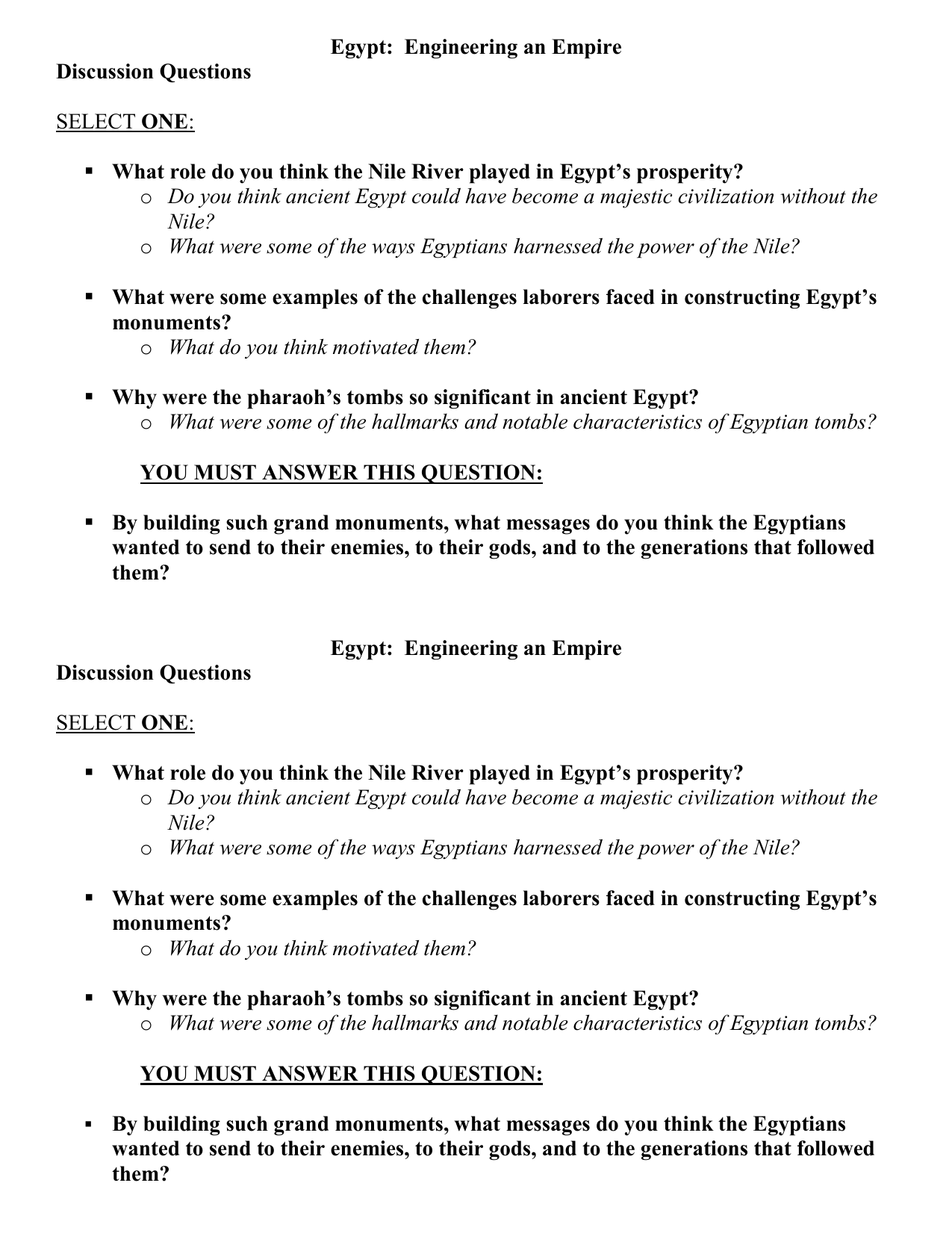 Egypt Engineering An Empire Worksheet Answers Ivuyteq
