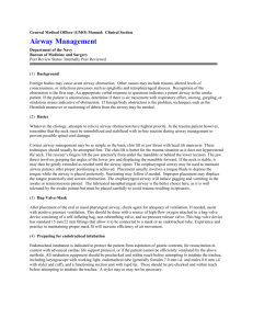 General Medical Officer (GMO) Manual: Airway Management