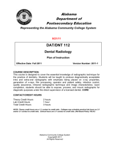 DNT 112 Dental Radiology