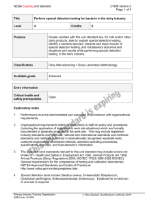 NZQA Expiring unit standard 21998 version 2 Page 1 of 4 Title