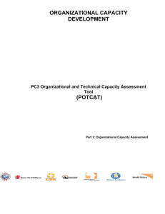 Technical and Organizational Capacity Assessment Tool