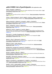 46th EMBS List of participants with registration codes Agić B