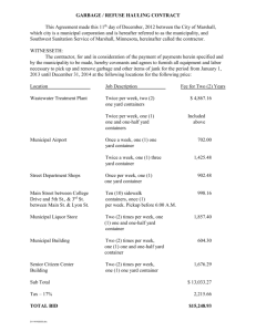 2013 - 2014 Garbage Refuse Hauling Contract