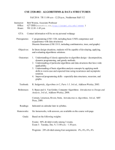 CSE 2320: ALGORITHMS & DATA STRUCTURES