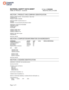 MATERIAL SAFETY DATA SHEET CE Item # - E
