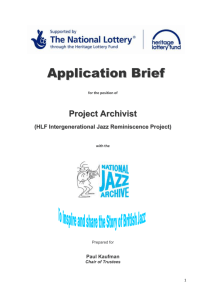 Job pack for the Project Archivist