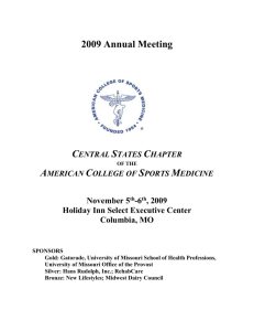 2009 Annual Meeting Program - Central States ACSM Regional