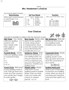 ABC Order – First, Neatly write your spelling words in a list