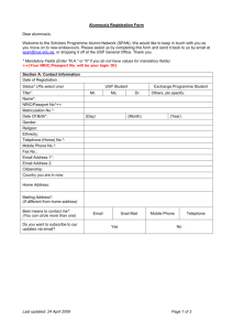Alumnus/a Registration Form